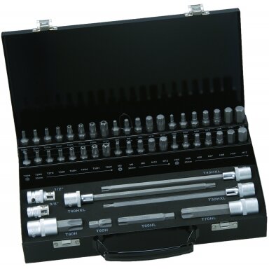 10mm antgalių rinkinys 49vnt, TORX, HEX, XZN 10mm antgalių rinkinys 49vnt, TORX, HEX, XZN