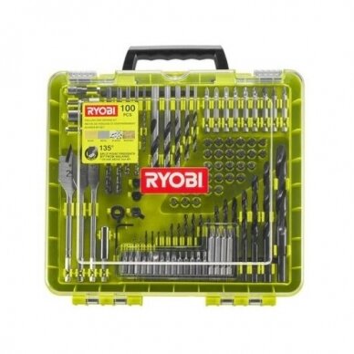 100 vienetų grąžtų ir suktuvo antgalių rinkinys Ryobi RAKDD100 100 vienetų grąžtų ir suktuvo antgalių rinkinys Ryobi RAKDD100