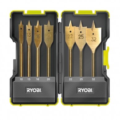 7 plunksninių grąžtų komplektas Ryobi RAK07SB 7 plunksninių grąžtų komplektas Ryobi RAK07SB
