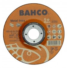 Abrazyvinis metalo ir nerūdijančio plieno šlifavimo diskas Bahco A30S INOX+Fe T42 125x6,4x22.23mm