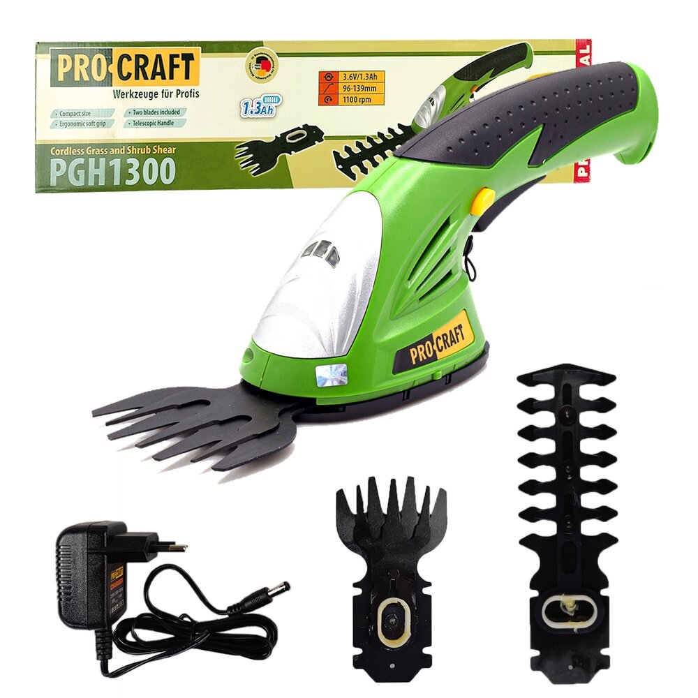 Akumuliatorinės žolės žirklės „ProCraft PGH1300” Akumuliatorinės žolės žirklės „ProCraft PGH1300”