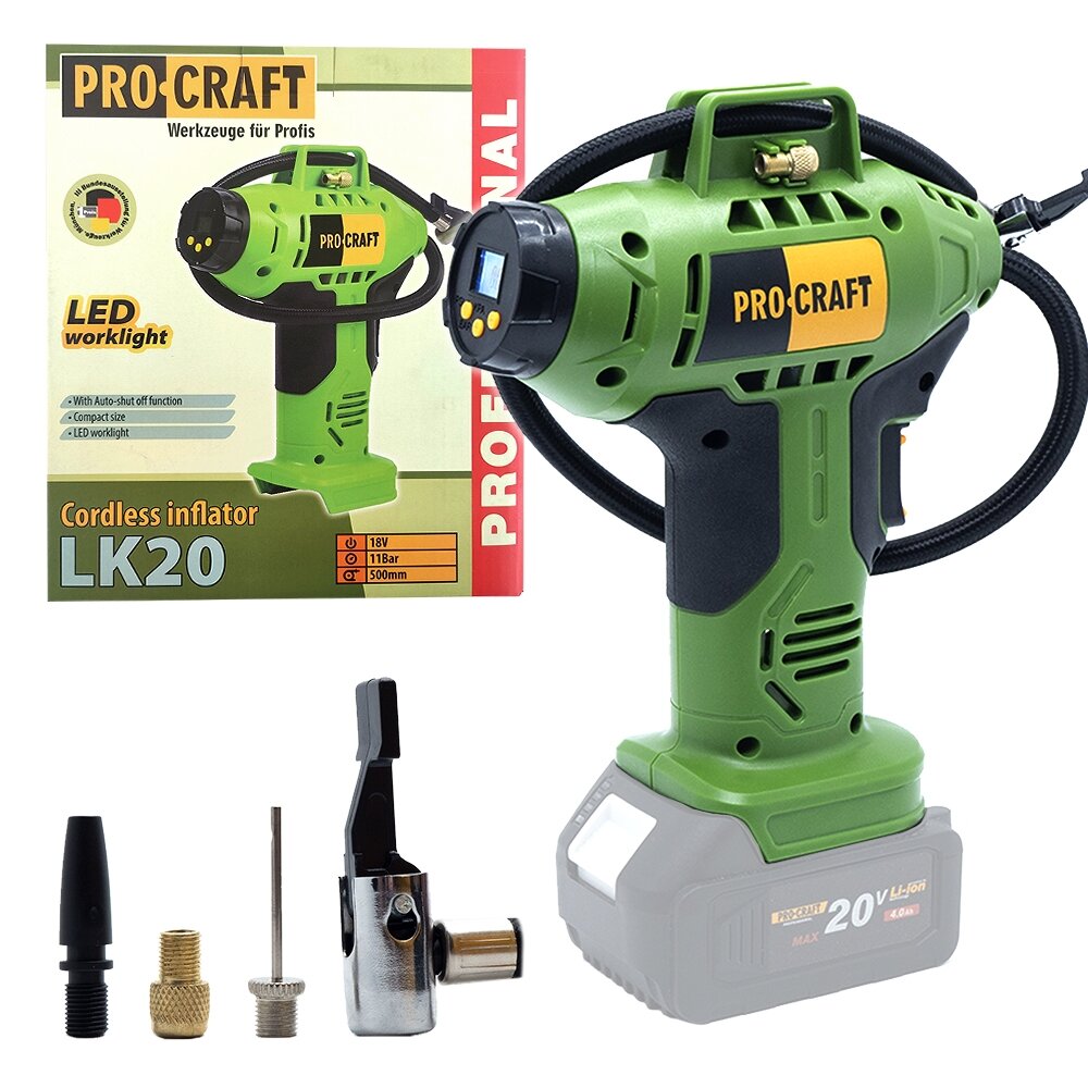 Akumuliatorinis kompresorius „ProCraft LK20” Akumuliatorinis kompresorius „ProCraft LK20”