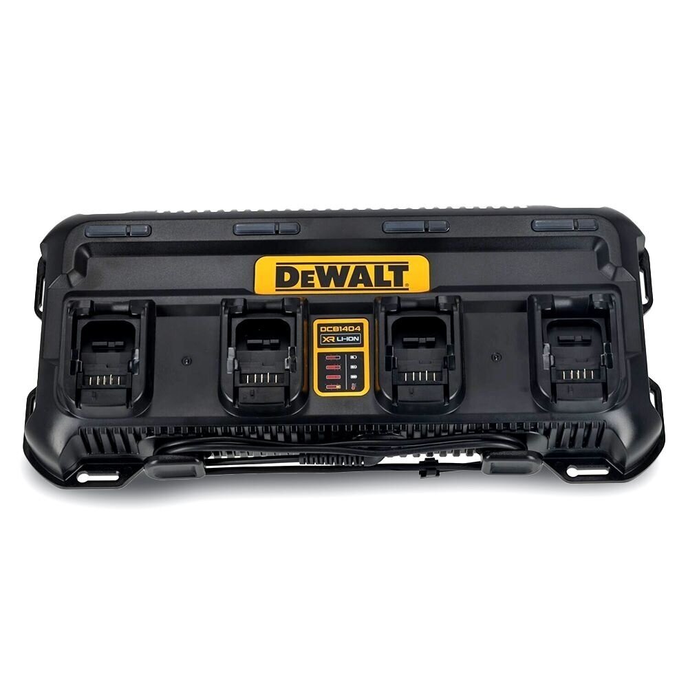 Akumuliatorių įkroviklis DeWALT DCB1404-QW, 12/18/54 V, 4 lizdų, 4 A Akumuliatorių įkroviklis DeWALT DCB1404-QW, 12/18/54 V, 4 lizdų, 4 A