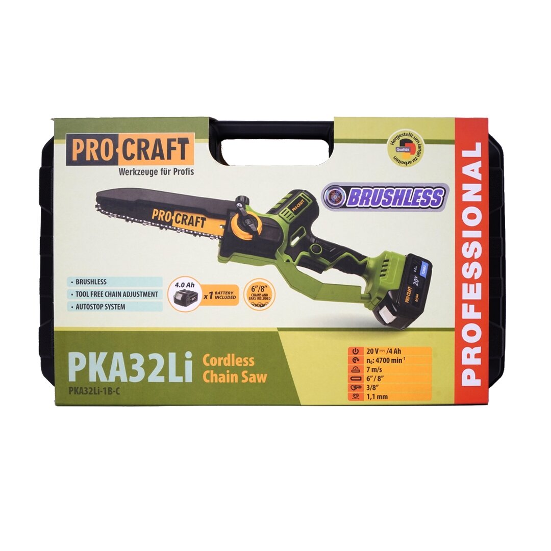 Akumuliatorinis grandininis pjūklas „ProCraft PKA32Li” 6 Akumuliatorinis grandininis pjūklas „ProCraft PKA32Li” 6