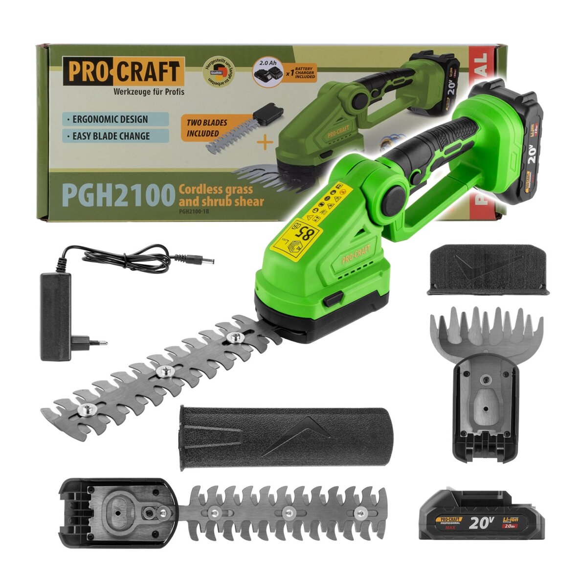Akumuliatorinės žolės ir krūmų žirklės „ProCraft PGH2100”
