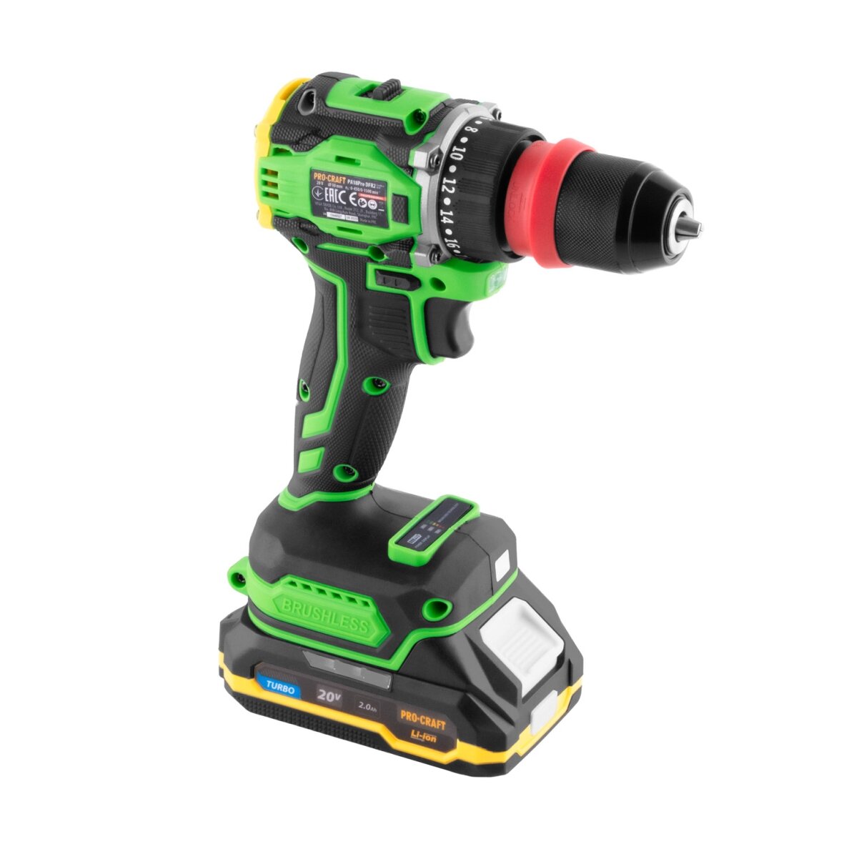 Akumuliatorinis gręžtuvas-suktuvas „ProCraft PA18ProDFR2” 2 Akumuliatorinis gręžtuvas-suktuvas „ProCraft PA18ProDFR2” 2