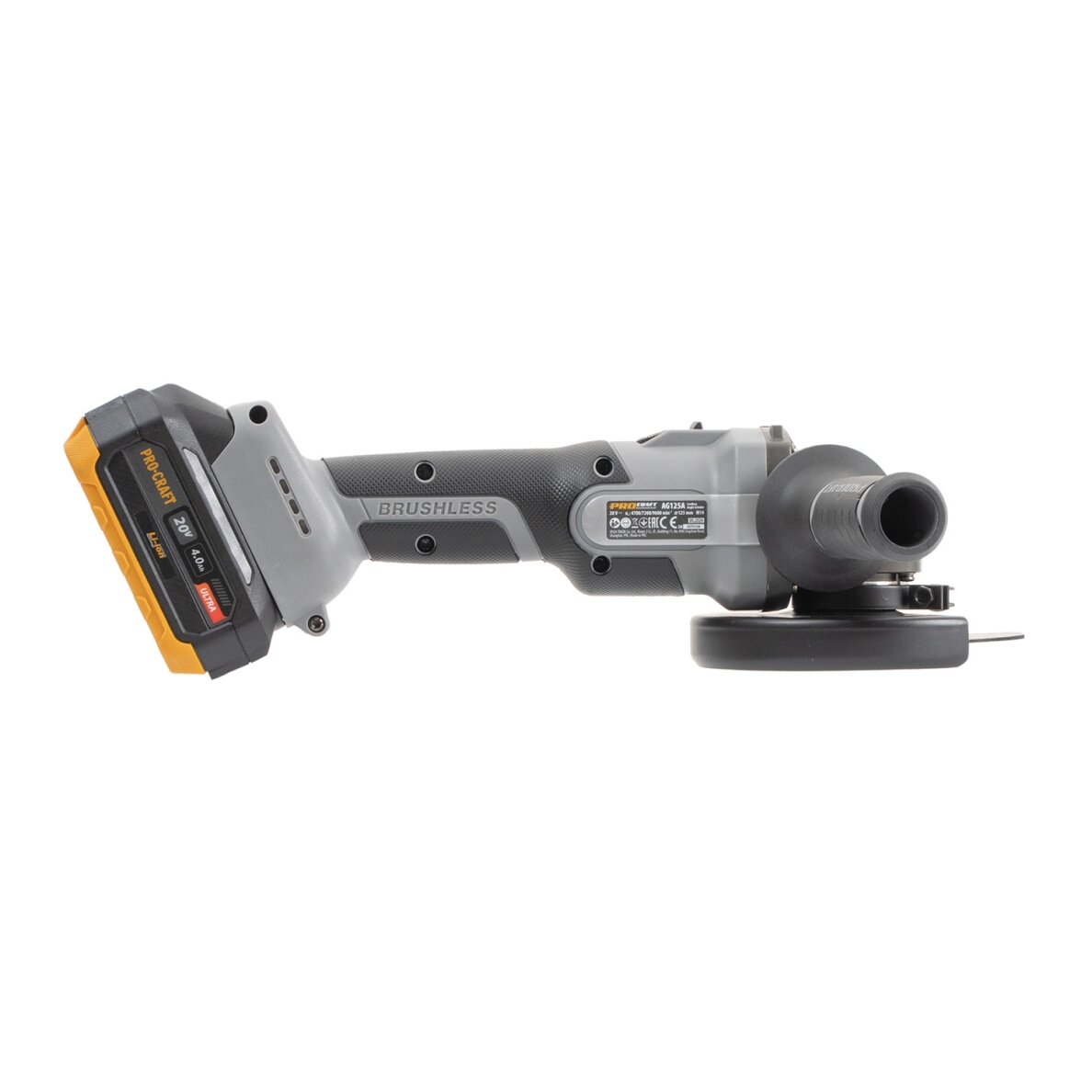 Akumuliatorinis kampinis šlifuoklis „ProCraft Industrial AG125A” 5 Akumuliatorinis kampinis šlifuoklis „ProCraft Industrial AG125A” 5