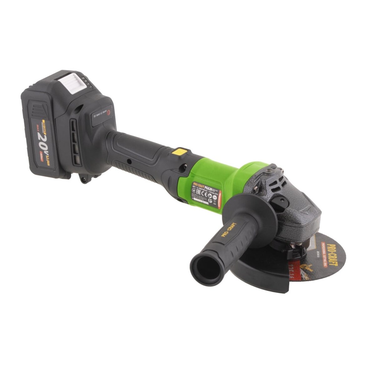 Akumuliatorinis kampinis šlifuoklis „ProCraft PGA20” 2 Akumuliatorinis kampinis šlifuoklis „ProCraft PGA20” 2