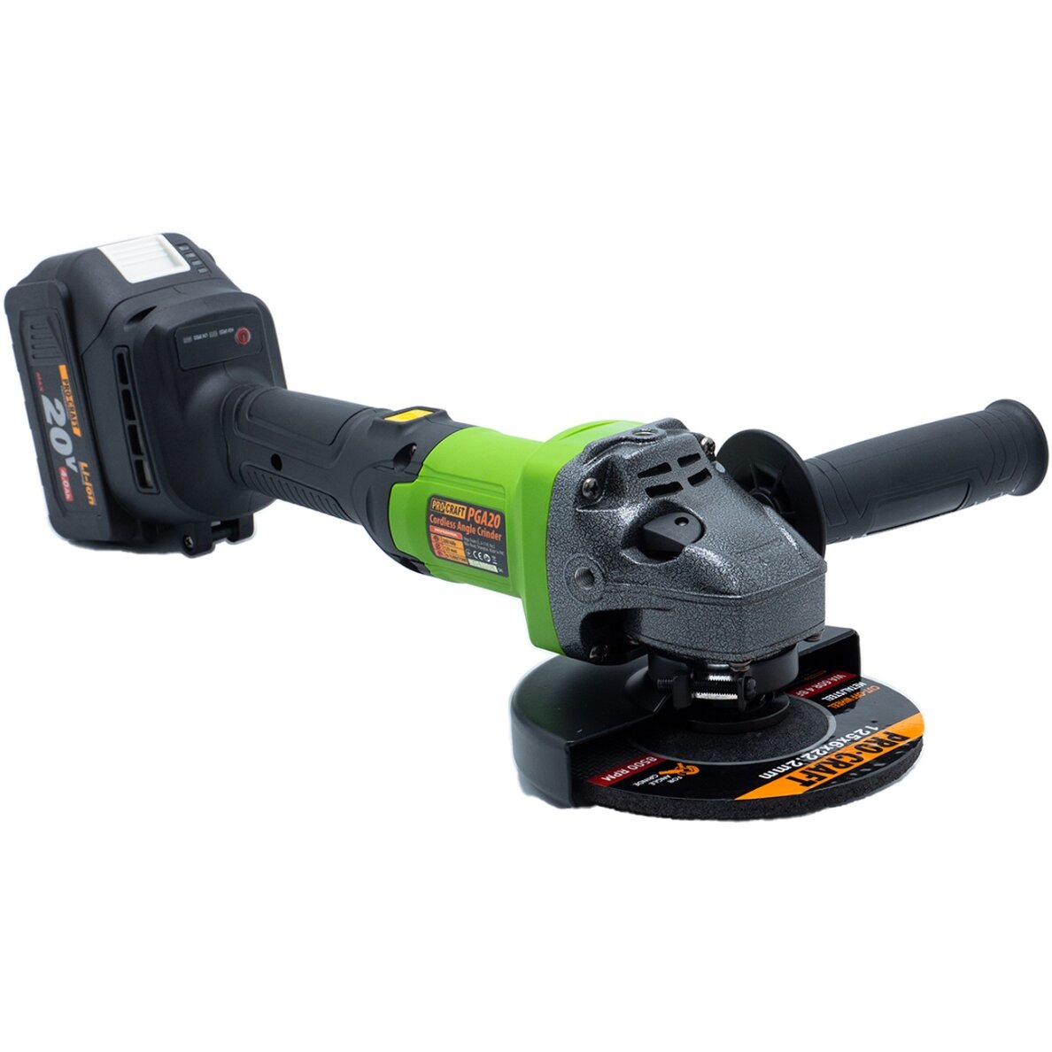 Akumuliatorinis kampinis šlifuoklis „ProCraft PGA20bb” 2