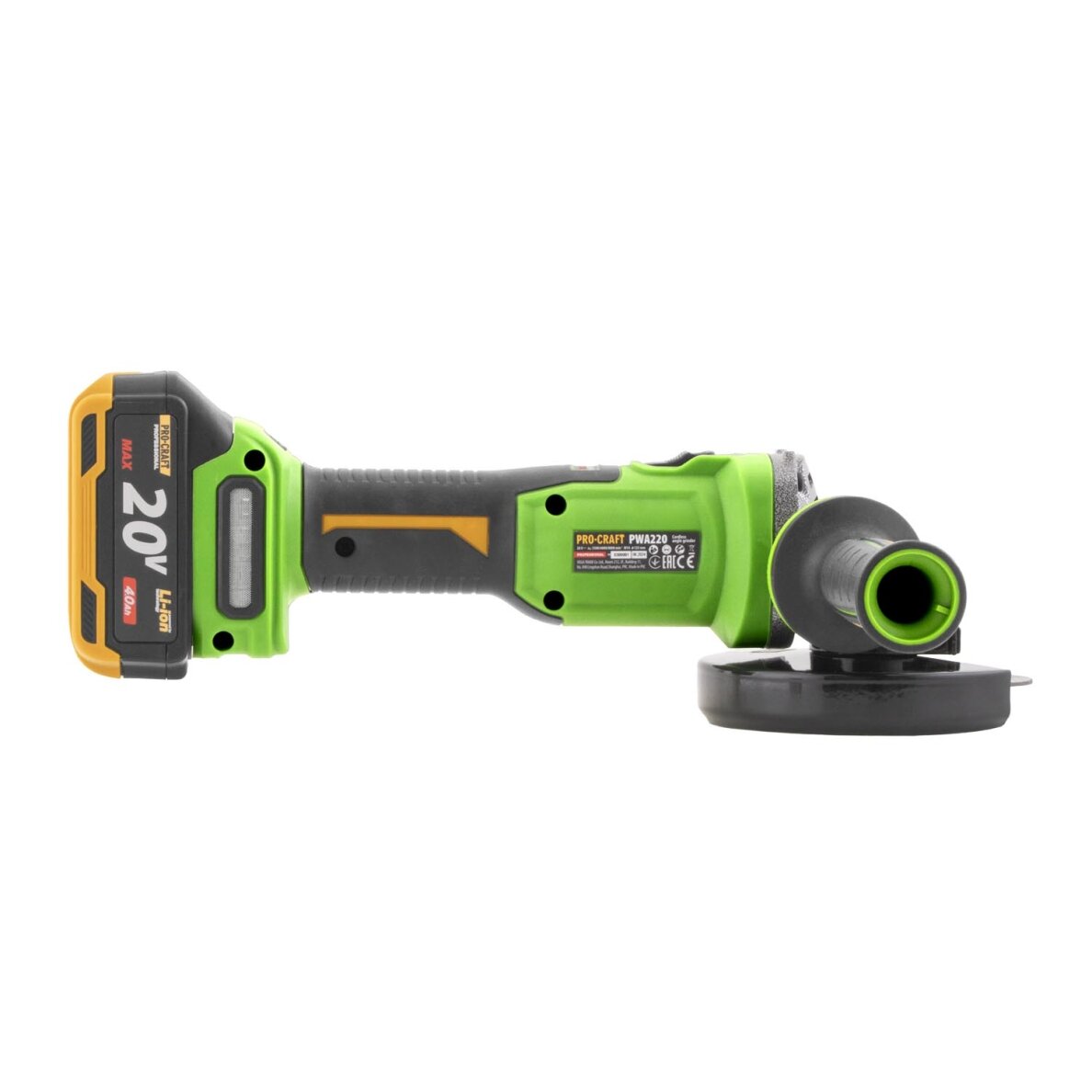 Akumuliatorinis kampinis šlifuoklis „ProCraft PWA220” 4 Akumuliatorinis kampinis šlifuoklis „ProCraft PWA220” 4