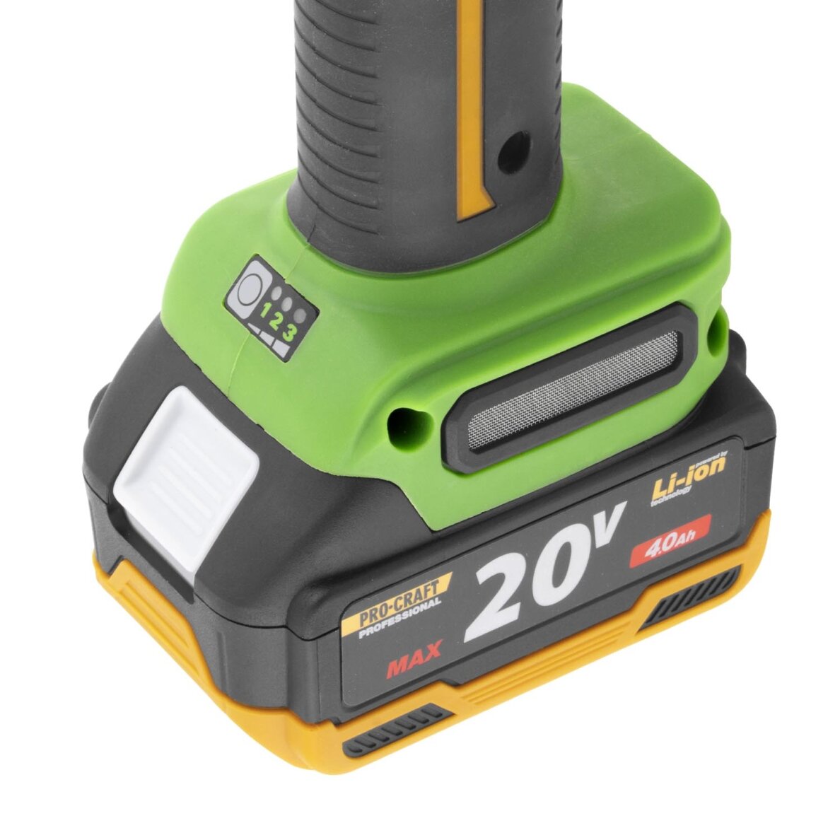 Akumuliatorinis kampinis šlifuoklis „ProCraft PWA220” 8 Akumuliatorinis kampinis šlifuoklis „ProCraft PWA220” 8