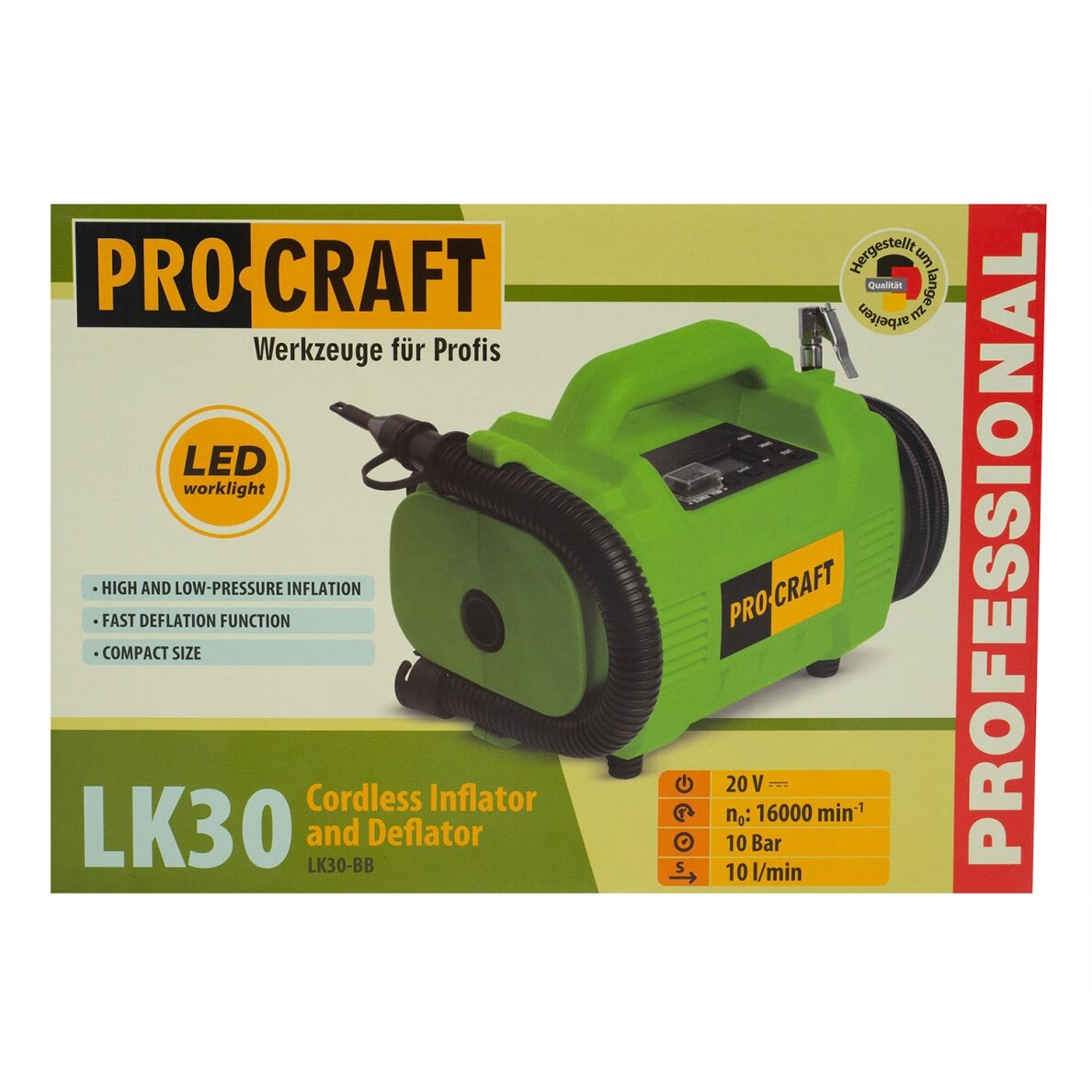 Akumuliatorinis kompresorius „ProCraft LK30 bb” 9 Akumuliatorinis kompresorius „ProCraft LK30 bb” 9