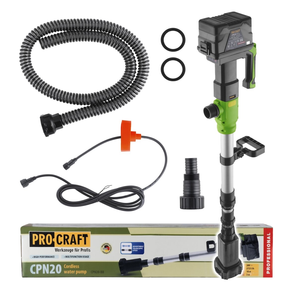Akumuliatorinis panardinamas siurblys „ProCraft CPN20bb"