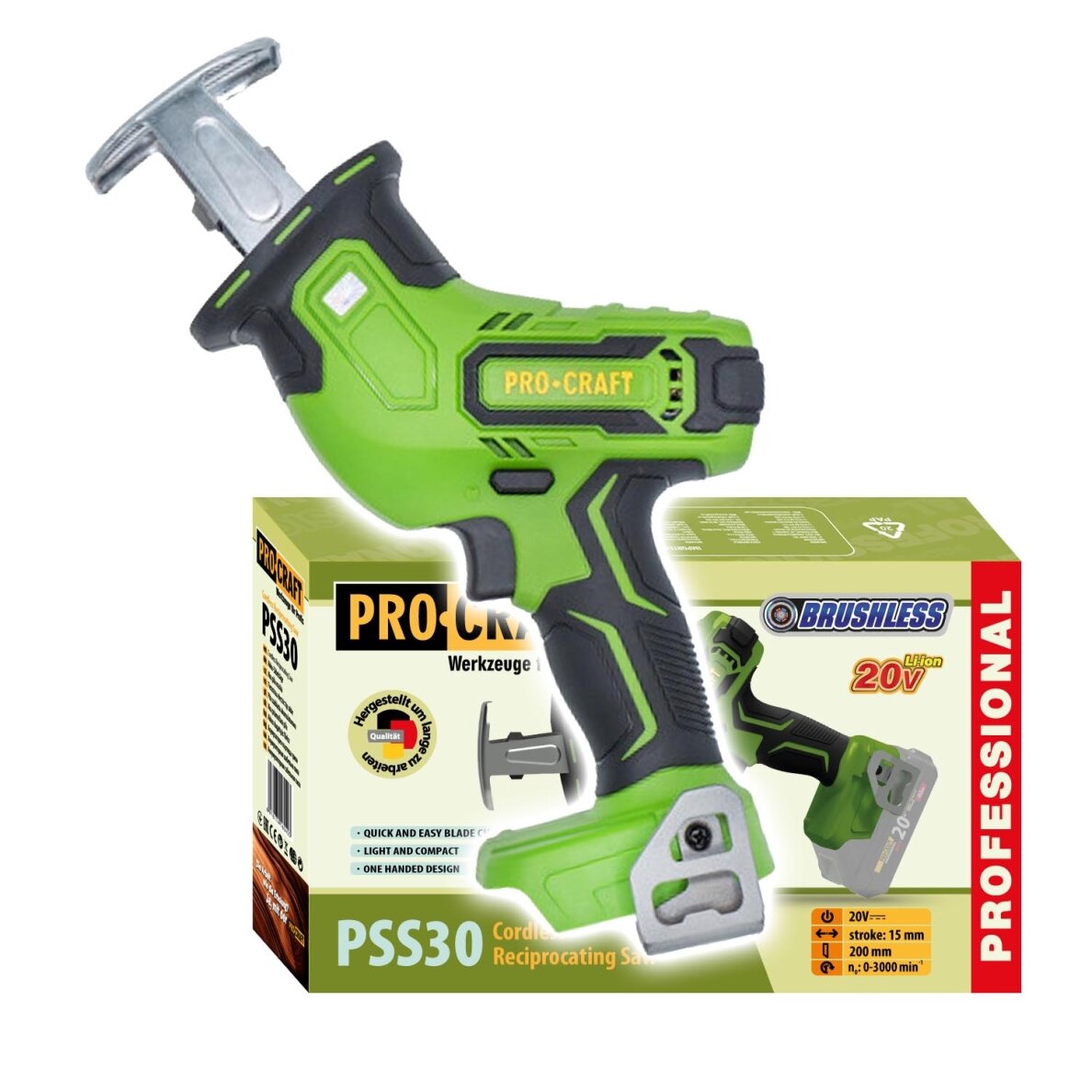 Akumuliatorinis siaurapjūklis „ProCraft PSS30bb" Akumuliatorinis siaurapjūklis „ProCraft PSS30bb"
