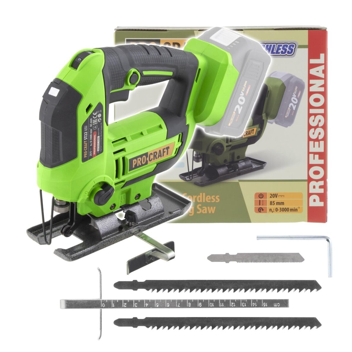 Akumuliatorinis siaurapjūklis „ProCraft ST22” Akumuliatorinis siaurapjūklis „ProCraft ST22”