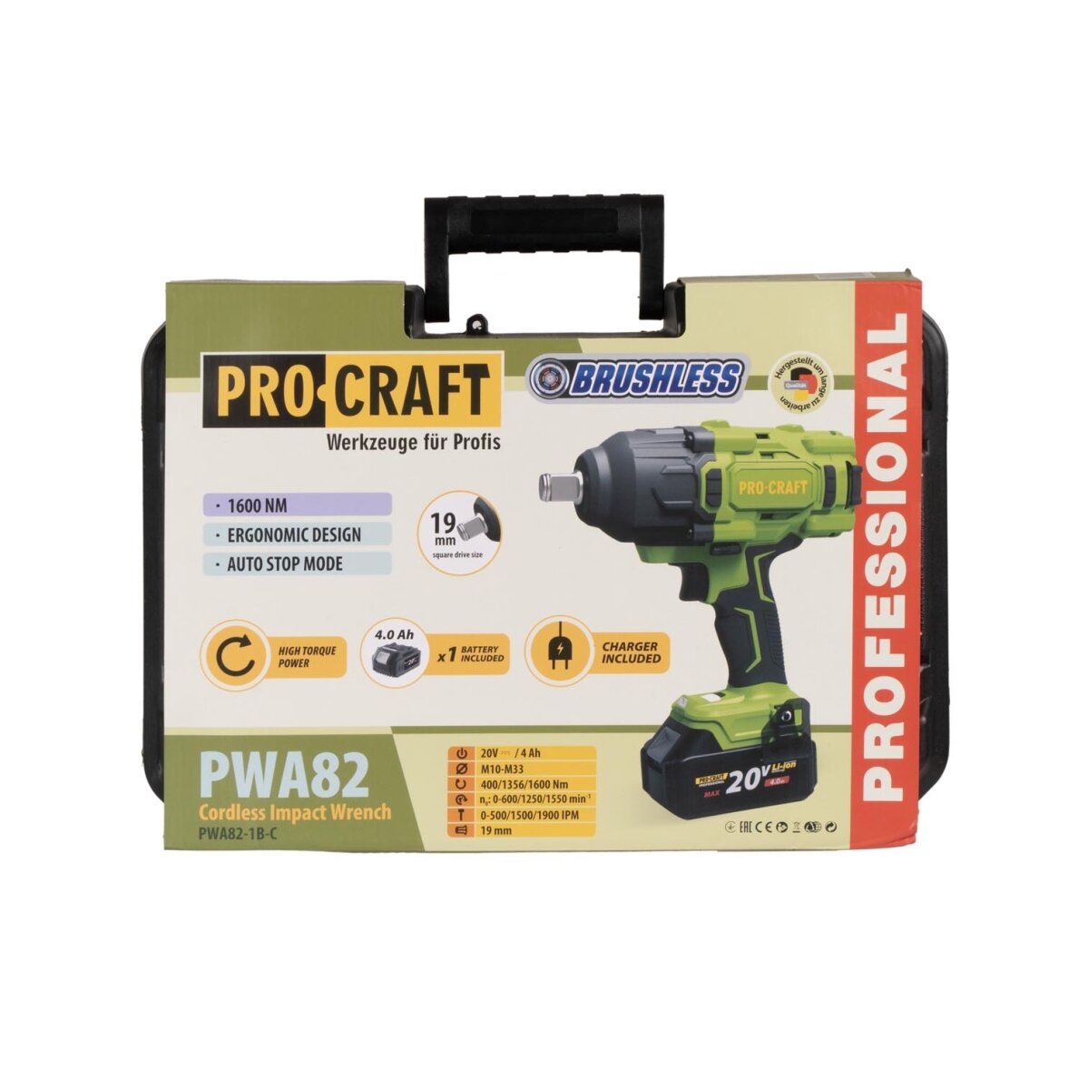 Akumuliatorinis smūginis veržliasukis „ProCraft PWA82 1b" 11