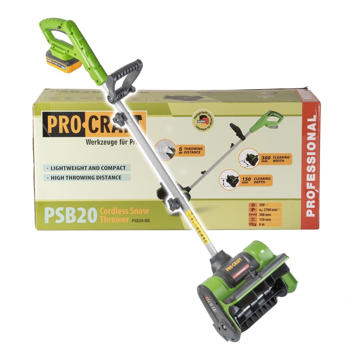 Akumuliatorinis sniego valytuvas „ProCraft PSB20bb”