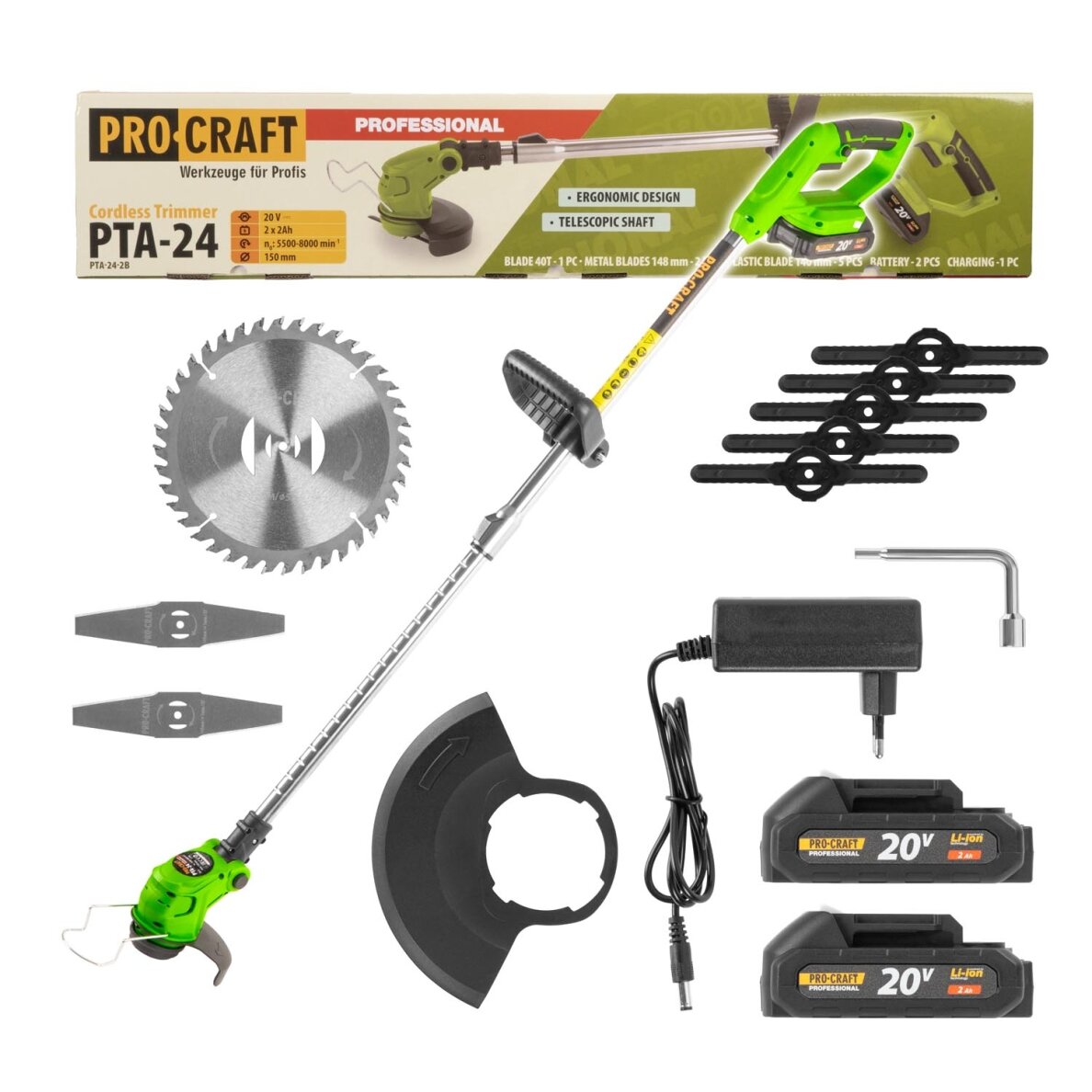 Akumuliatorinis trimeris „ProCraft PTA-24” Akumuliatorinis trimeris „ProCraft PTA-24”