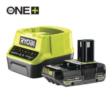 Akumuliatoriaus ir kroviklio komplektas Ryobi RC18120-120C, 18V ONE+, 1x2.0 Ah Akumuliatoriaus ir kroviklio komplektas Ryobi RC18120-120C, 18V ONE+, 1x2.0 Ah