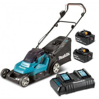 Akumuliatorinė vejapjovė Makita DLM432CT2, 2x18 V, 2x5,0 Ah Akumuliatorinė vejapjovė Makita DLM432CT2, 2x18 V, 2x5,0 Ah