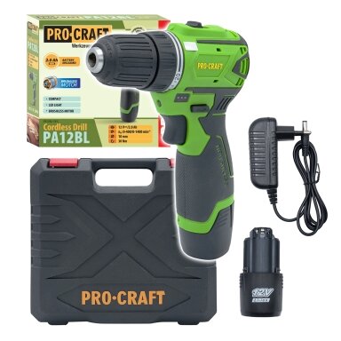Akumuliatorinis gręžtuvas-suktuvas „ProCraft PA12BL” Akumuliatorinis gręžtuvas-suktuvas „ProCraft PA12BL”