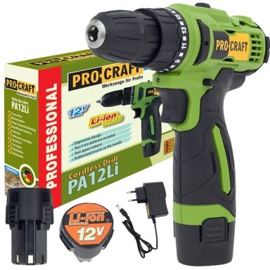 Akumuliatorinis gręžtuvas-suktuvas „ProCraft PA12Li Compact” Akumuliatorinis gręžtuvas-suktuvas „ProCraft PA12Li Compact”