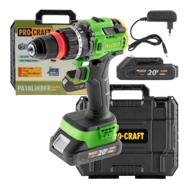 Akumuliatorinis gręžtuvas-suktuvas „ProCraft PA18LiH DFR” Akumuliatorinis gręžtuvas-suktuvas „ProCraft PA18LiH DFR”