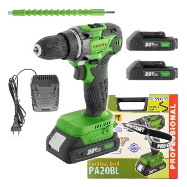 Akumuliatorinis gręžtuvas-suktuvas „ProCraft PA20BL” Akumuliatorinis gręžtuvas-suktuvas „ProCraft PA20BL”