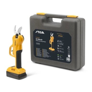 Akumuliatorinis sekatorius Stiga SC 100e Kit, 20 V, 1x2.0 Ah akum. Akumuliatorinis sekatorius Stiga SC 100e Kit, 20 V, 1x2.0 Ah akum.