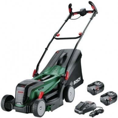 Akumuliatorinė vejapjovė Bosch Universal Rotak 2x18V-37, 18 V, 37 cm, 06008B9E00 Akumuliatorinė vejapjovė Bosch Universal Rotak 2x18V-37, 18 V, 37 cm, 06008B9E00