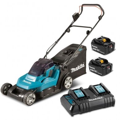 Akumuliatorinė vejapjovė Makita DLM432CT2, 2x18 V, 2x5,0 Ah Akumuliatorinė vejapjovė Makita DLM432CT2, 2x18 V, 2x5,0 Ah