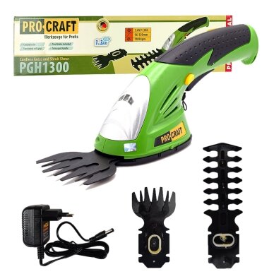 Akumuliatorinės žolės žirklės „ProCraft PGH1300” Akumuliatorinės žolės žirklės „ProCraft PGH1300”