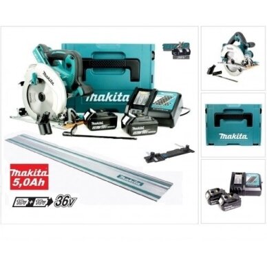 Akumuliatorinis diskinis pjūklas Makita DHS710RTJ+SET, 2x18V, 5,0Ah Akumuliatorinis diskinis pjūklas Makita DHS710RTJ+SET, 2x18V, 5,0Ah