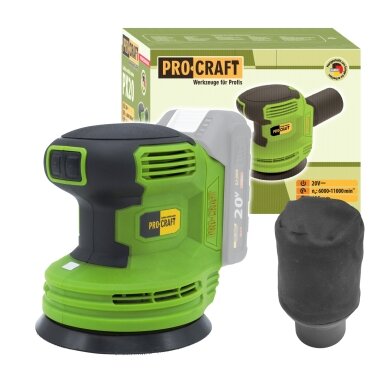 Akumuliatorinis ekscentrinis šlifuoklis „ProCraft PX20" Akumuliatorinis ekscentrinis šlifuoklis „ProCraft PX20"