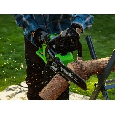 Greenworks GD40CS15K2X AKUMULIATORINIS GRANDININIS PJŪKLAS 1,5kW (40V su 2X2Ah akumuliatoriais ir krovikliu) 2 Greenworks GD40CS15K2X AKUMULIATORINIS GRANDININIS PJŪKLAS 1,5kW (40V su 2X2Ah akumuliatoriais ir krovikliu) 2