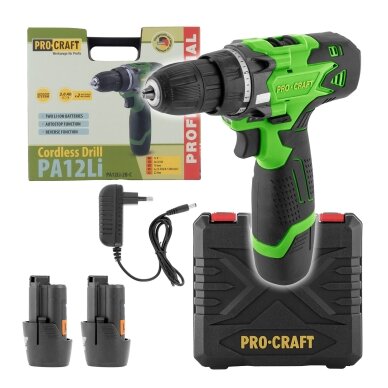 Akumuliatorinis gręžtuvas-suktuvas „ProCraft PA12Li” Akumuliatorinis gręžtuvas-suktuvas „ProCraft PA12Li”