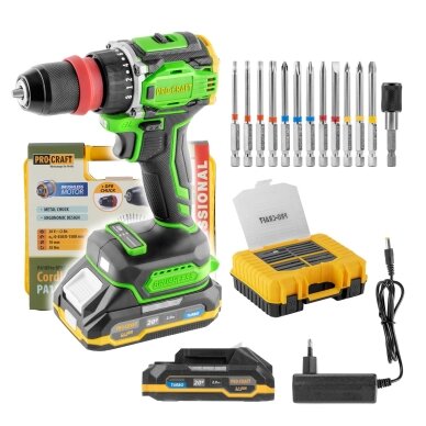 Akumuliatorinis gręžtuvas-suktuvas „ProCraft PA18ProDFR2” Akumuliatorinis gręžtuvas-suktuvas „ProCraft PA18ProDFR2”