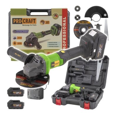 Akumuliatorinis kampinis šlifuoklis „ProCraft PGA20” Akumuliatorinis kampinis šlifuoklis „ProCraft PGA20”