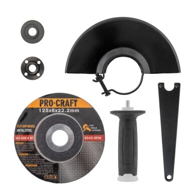 Akumuliatorinis kampinis šlifuoklis „ProCraft PWA216” 9 Akumuliatorinis kampinis šlifuoklis „ProCraft PWA216” 9