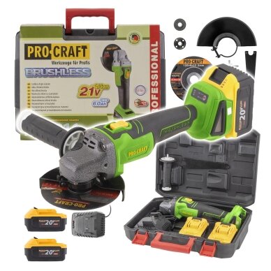 Akumuliatorinis kampinis šlifuoklis „ProCraft PWA216”