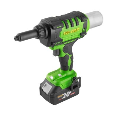 Akumuliatorinis kniedijimo pistoletas „ProCraft PRG20" 1 Akumuliatorinis kniedijimo pistoletas „ProCraft PRG20" 1