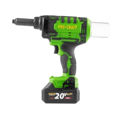 Akumuliatorinis kniedijimo pistoletas „ProCraft PRG20" 2
