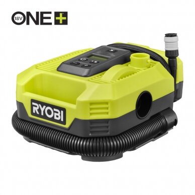 Akumuliatorinis kompresorius Ryobi RMI18-0, 18 V, (be akum. ir krov.) Akumuliatorinis kompresorius Ryobi RMI18-0, 18 V, (be akum. ir krov.)
