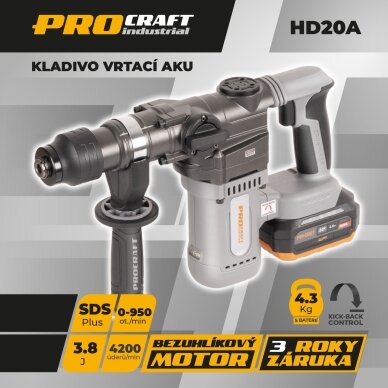 Akumuliatorinis perforatorius „ProCraft Industrial HD20A” 2