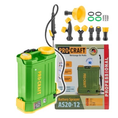 Akumuliatorinis purkštuvas „ProCraft AS20-12” Akumuliatorinis purkštuvas „ProCraft AS20-12”