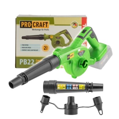 Akumuliatorinis pūstuvas „ProCraft PB22” Akumuliatorinis pūstuvas „ProCraft PB22”