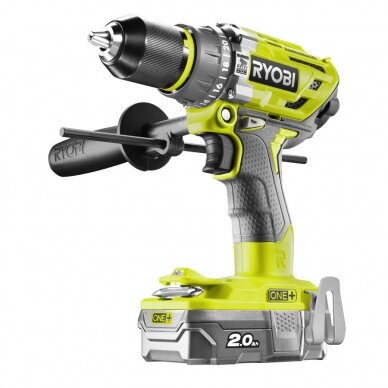 Akumuliatorinis smūginis gręžtuvas bešepečiu varikliu Ryobi R18PD7-220B, 18V (2x2,0 Ah) Akumuliatorinis smūginis gręžtuvas bešepečiu varikliu Ryobi R18PD7-220B, 18V (2x2,0 Ah)