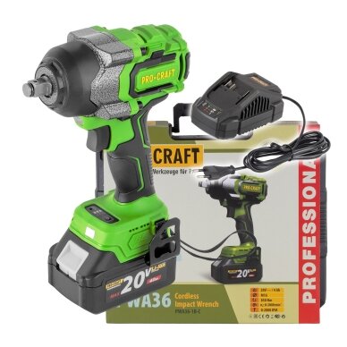 Akumuliatorinis smūginis veržliasukis „ProCraft PWA36 1B” Akumuliatorinis smūginis veržliasukis „ProCraft PWA36 1B”