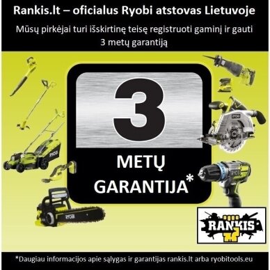 Akumuliatorinis sniego valytuvas Ryobi RY36STX61A-0, 36 V, 61 cm, be akumuliatoriaus ir įkroviklio 1