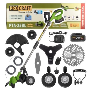 Akumuliatorinis trimeris „ProCraft PTA-25BL-1B” Akumuliatorinis trimeris „ProCraft PTA-25BL-1B”